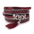 thumbnail image 1 of Colgante de borla de moda de cuero PU con hebilla multicolor, pulsera, joyería (rojo), 1 of 3