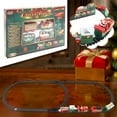 thumbnail image 3 of Christmas Decor Electric Christmas Train Set – Mini Simulated Set with 4 Carriages & Tracks Fits Christmas Village Train Set(red,29*19*4cm), 3 of 5