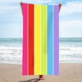 thumbnail image 1 of Toallas de baño Coappsuiop, toalla de playa de microfibra ultraligera con estampado de rayas arcoíris, toalla de baño a prueba de arena, manta de playa, toalla multiusos de viaje, 75 x 150 cm,, 1 of 3