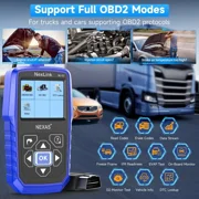 NEXAS Heavy Duty Truck OBD2 Scanner 2 in 1 Full System Diesel HD OBD Diagnostic Code Reader with Live Data Battery Monitor