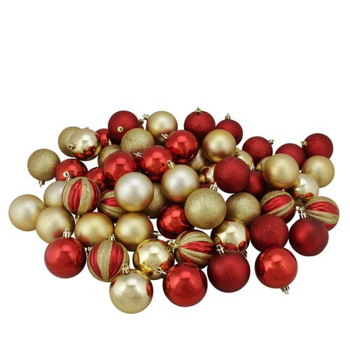 Northlight Seasonal 64 Piece Shatterproof Ball Christmas Ornament Set
