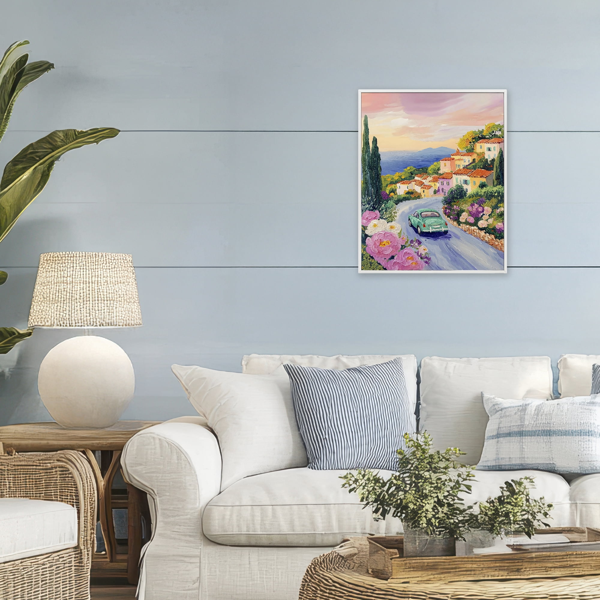 Stupell Industries Driving Along The Coast White Framed Giclee Art, design by The Prints Vibe
