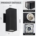 thumbnail image 2 of Aplique de Pared Exterior Cerdeco 27 cm Aluminio Negro Mate 110V-220V, 2 of 6
