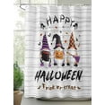 thumbnail image 2 of Fsddascl Halloween Gnomes Shower Curtain Set - Long 72" x 84" Washable Bathtub Curtain with 12 Hooks, Horror Pumpkins Spooky Grey Wooden Waterproof Fabric Stall Shower Curtains for Bathroom/Bathtub, 2 of 6