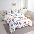thumbnail image 3 of Homewish Kids Teenagers Girls Cartoon Bow Knot Bedding Comforter Set 7pcs,USA Flag Firework Queen Bedding Sets Super Cozy,Independence Day Queen Sheet Sets,Microfiber Bedroom Decor,Reversible, 3 of 8