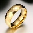 thumbnail image 5 of 8MM Rhombic Cut Tungsten Carbide Wedding Band Men's 18K Gold Plated Ring Sz 7-13, 5 of 7