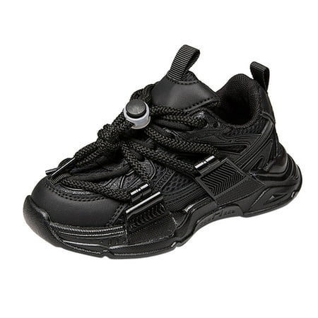 

Fashion Spring Summer Children Sports Shoes Thick Soles Non-Slip Breathable Run Solid Color Comfortable Shoes Lace Up