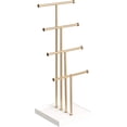 thumbnail image 1 of walmart Basics Four-Tier Jewelry Tree Stand - White/Brass, 1 of 4