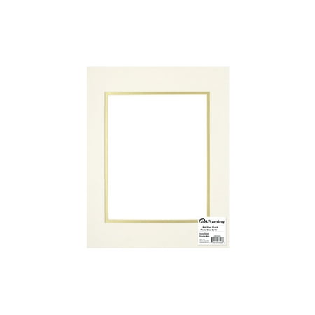 ADF Mat Dbl 11x14/8x10 CrmCore Ivory/Gold