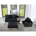 thumbnail image 6 of Memphis 122.5"W Black Velvet Rev. Sectional Sofa Ottoman Storage Charging Outlet, 6 of 6