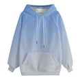 thumbnail image 6 of Guieoi Hoodies for Women Plus Size Women's Printed T-shirt Long Sleeves Drawstring Blouse Round Neck Casual Tops Hooded Sweatshirts Blue Black*Friday/Cyber*Monday, 6 of 7