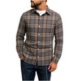 thumbnail image 2 of Samdudou Mens Long Sleeve Shirts Plaid Flannel Button Up Casual Autumn Outerwear Classic Windowpane Check Pattern Daily Streetwear, 2 of 8
