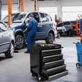 thumbnail image 2 of 5 Large Drawers Rolling Tool Cart on Wheels, Trolley Organizer Tool Case Chest, Multifunctional Storage Tool Box for Workshop, Garage, Warehouse, Repair Shop (5 Drawers-29.3" H-Black), 2 of 18