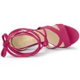 thumbnail image 4 of BLISSFUL STEP Sandales à Talons Hauts Épais à Plateforme à Lacets pour Femmes Rose Vif (Taille 8), 4 of 6