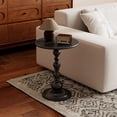 thumbnail image 2 of Mesa Auxiliar Pequeña de Metal, Mesa Auxiliar Redonda Negra Mate Clásica para Mesita de Noche o Sofá, Mesa de Pedestal Pequeña para Sala de Estar, Esquinas, Recámara, Patio y Bar, 2 of 4