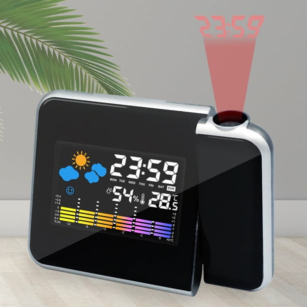 Reloj despertador inteligente Ángulo de proyección ajustable Proyector LED digital JShteea El nuevo