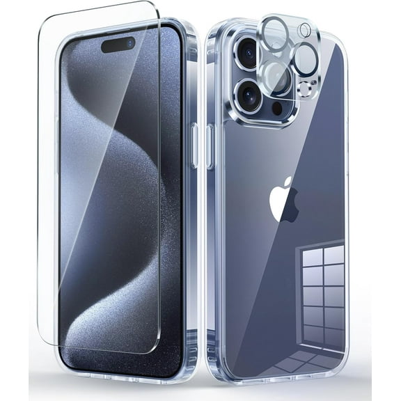 for iPhone 15-Pro-Max Phone Case: Anti-Yellowing Clear Case for iPhone 15 Pro Max | Military Grade Protection Shockproof Scratch-Resistant Transparent Phone Case 6.7 inch