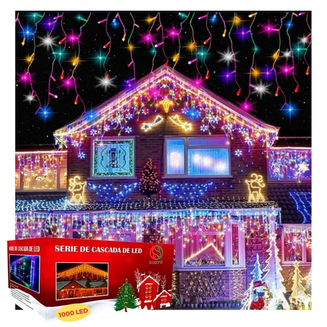 Serie Navideña Dosyu Cascada 1000 LED 16 m – Luz Multicolor