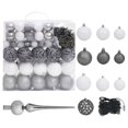 thumbnail image 5 of vidaXL Artificial Pre-lit Christmas Tree with Ball Set White 210 cm PVC, 5 of 5