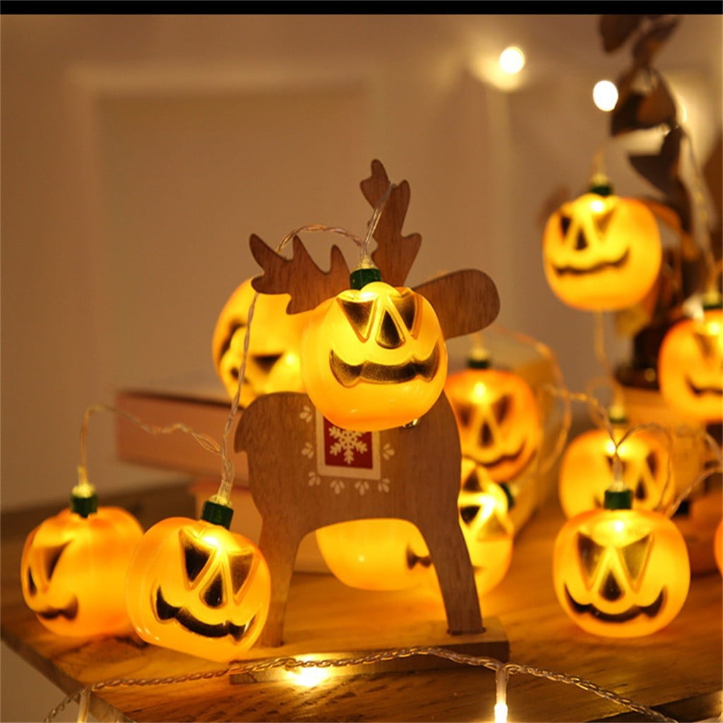 Guirlande Lumineuse Halloween 3m - 20 LED En Forme De Citrouille - Minuterie 6h - IP65 étanche - Pour Décoration Extérieure - 2