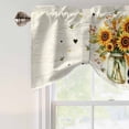 thumbnail image 5 of Vintage American Pastoral Tie Up Window Valance Sunflower Bee Farm Tie-up Valance for Kitchen Windows Adjustable Small Curtain Balloon Shades for Kitchen Bathroom Cafe 60x18inch, 5 of 9
