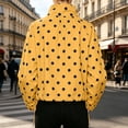 thumbnail image 5 of Tqcoqu Women's Polka Dot Cropped Jacket,Stand Collar Button Down Lightweight Oxford Cloth Windbreaker With Drawstring Hem And Pockets, 5 of 8