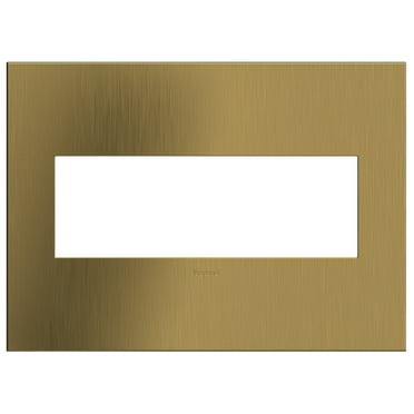 Legrand Awc3g4 Adorne Cast Metal 3-Gang Light Switch / Outlet Cover - Brass