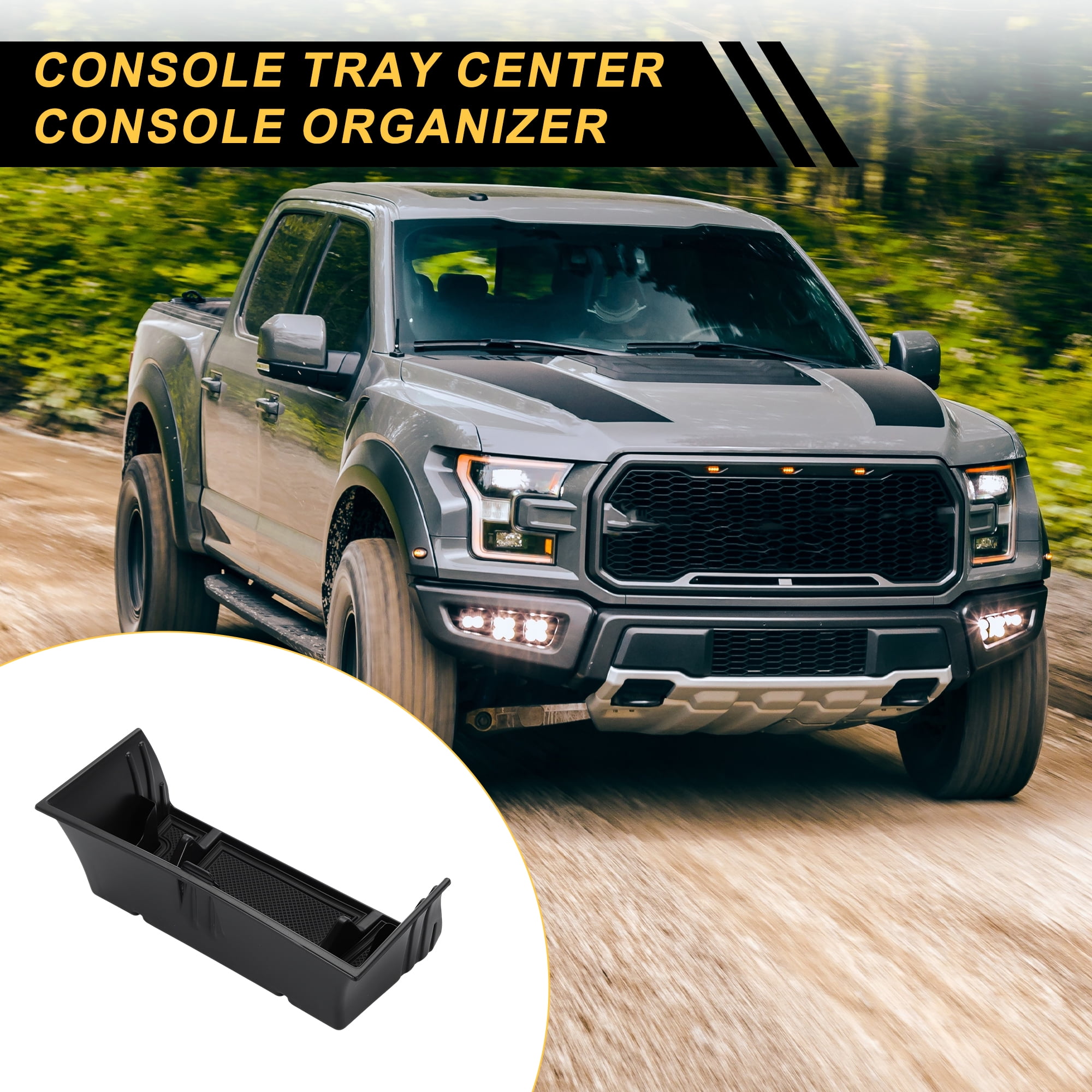 Unique Bargains Center Console Armrest Organizer Tray for Land Rover Defender 90 110 130 2020-2024 Armrest Insert Tray Storage Box Plastic Black