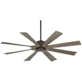 thumbnail image 2 of 60" Possini Euro Design Defender Industrial Rustic Indoor Outdoor Ceiling Fan Remote Oil Rubbed Bronze Weathered Oak Damp Rated Patio, 2 of 7