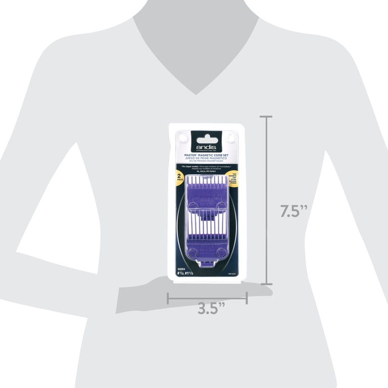 Andis 01420 Master Clipper Magnetic Comb Set — Dual Pack Sizes 0.5