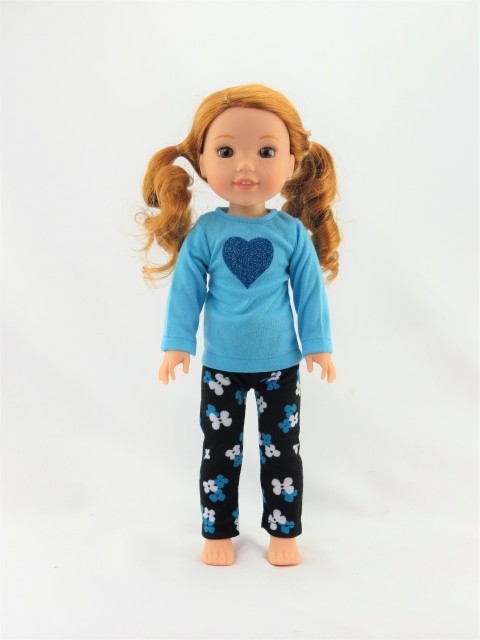 Zebra Sequin Heart Pant Set Fits 14.5/" Wellie Wisher American Girl Clothes