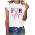thumbnail image 2 of Lilgiuy Women Breast Cancer Awareness T Shirt Cancer Fighter Tees Trendy Loose Round Neck Short Sleeve Basic Tops Gifts for Your Family or Friends, 2 of 5