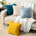 thumbnail image 6 of PAVILIA Fluffy Dusty Blue Throw Pillow Covers, Decorative Accent Pillow Cases for Bed Sofa Couch, Soft Faux Fur Cushion Cover, Square Sherpa Pillowcases, Home Room Decor, Blue, 18x18 Set of 2, 6 of 8