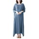thumbnail image 1 of Vestido suelto de mujer Vestido maxi con bolsillo Manga larga Cuello redondo Vestido casual sólid Romacci Vestido, 1 of 7