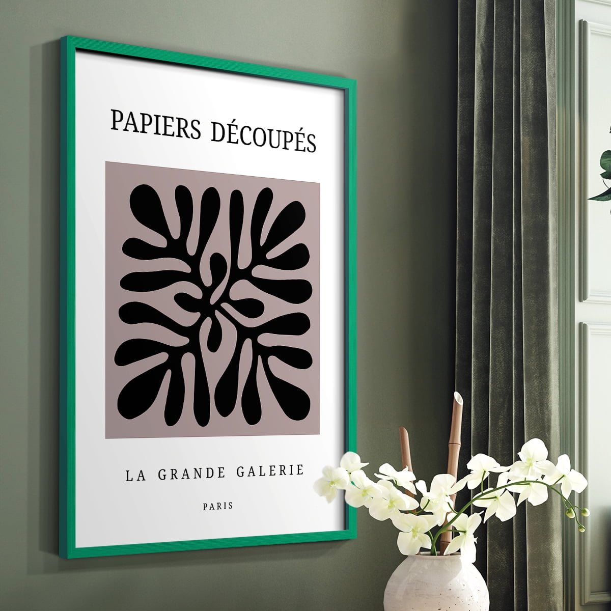 Matisse CCCXCV in Green Solid Wood 16 x 20 Framed Print