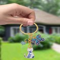 thumbnail image 3 of 1pc Cat Shape Alloy Enamel Pendant Keychain with Key Ring Butterfly 95mm pendant: 11~25x8.5~22x1.5mm, 3 of 3