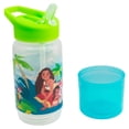 thumbnail image 4 of Botella Plástico Infantil con Popote Plegable, Agarradera y Contenedor, Diseño Moana Disney, Personajes Animados, Capacidad 550 ml, Verde, 4 of 4