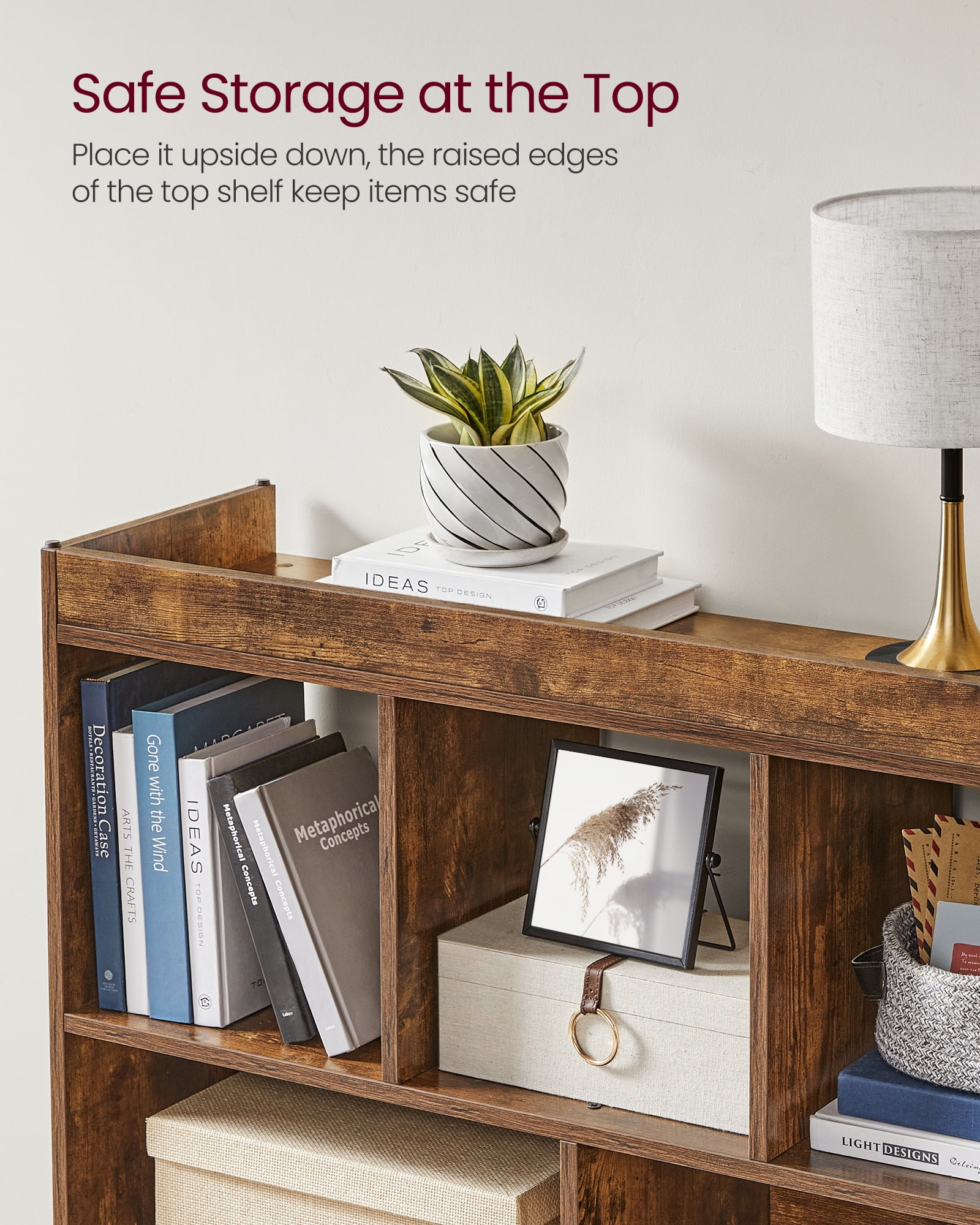 8-Cube Organizer, Modern Bookcase Storage for Livingroom Kidroom, Brown