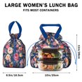 thumbnail image 5 of Pioneer Flower Drawstring Lunch Bag Women - Drawstring Lunch Bag Insulated for Work Office - Stain-Resistant Large Lunchbags for Women with Multi-Pockets, 5 of 6