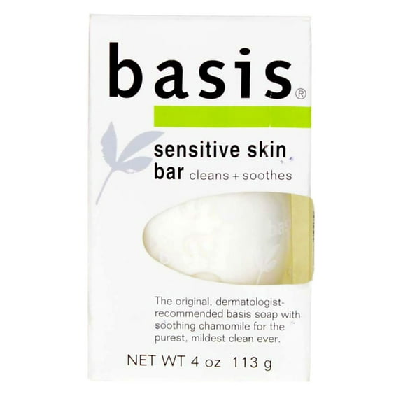 Basis Sensitive Skin Soap Bar 4oz Cleans And Soothes (Pack of 3)