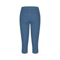thumbnail image 5 of Denim Capris for Women Stretch Pull on Plus Size Elastic Waist Trendy Pants Leggings 2026 Casual Summer Capri Pants Blue 3XL, 5 of 9