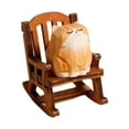 thumbnail image 1 of simhoa Rocking Chair Animal Figurine Cute Statue Cartoon Wood Desktop Ornament for Desk Cat, 1 of 8
