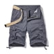 thumbnail image 1 of pstuiky Pantalones cortos casuales para hombre, Pantalones cortos cargo para hombre, para correr, con múltiples bolsillos, cintura elástica, de algodón, para senderismo., 1 of 4