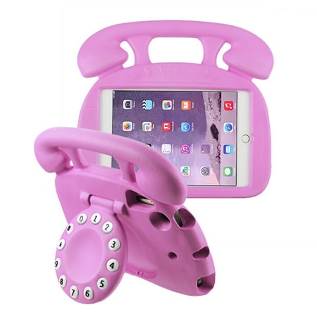 Mini Ipad First Generation Case Apple iPad Mini 1 2 3 4 5 Generation Case for Kids Durable Shockproof Drop-resistant Protective Handle Bumper Stand Cover EVA Case for iPad Mini 5th Gen (2019) 4th 3rd 2nd 1st Tablet - PINK Telephone ()