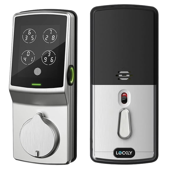 Lockly Secure Plus Digital Keypad Biometric Smart Deadbolt Door Lock, Nickel