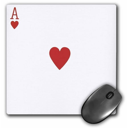 3dRose Ace of Hearts playing card - Red Heart suit - Gifts for cards game players of poker bridge games, Mouse Pad, 8 by 8 (Best Computer Bridge Game)