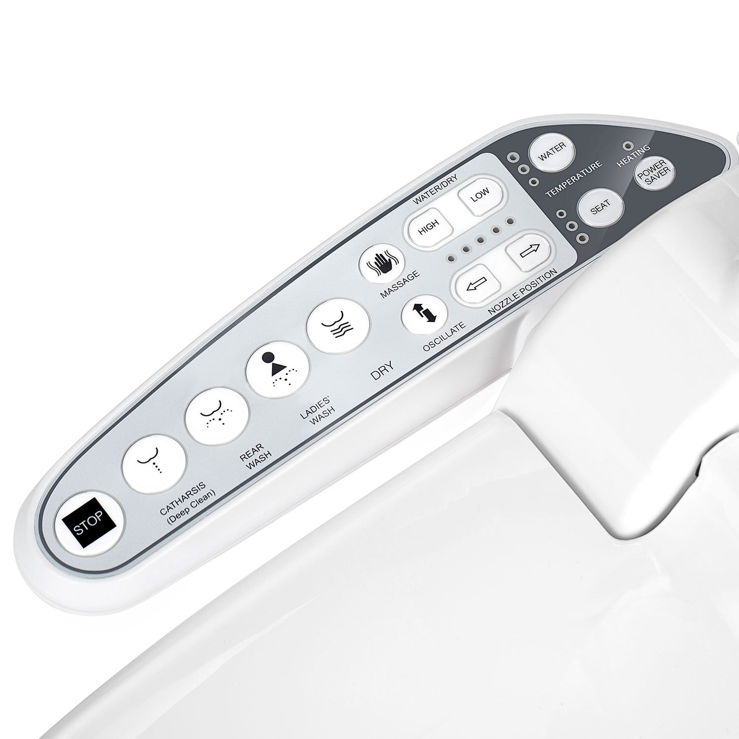 Elongated Toilet Seat - Electric Bidet Seats - Warm Air Dryer and Temperature Controlled Wash Functions in White