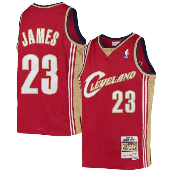 Youth Mitchell & Ness LeBron James Wine Cleveland Cavaliers 2003-04 Hardwood Classics Swingman Jersey