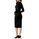 thumbnail image 3 of Vestido de suéter Bodycon INSPIRE CHIC para mujer 2025, vestido midi de punto con cuello en V, mangas largas y decoración de botones, talla XS, color negro, 3 of 6