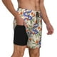 thumbnail image 2 of Balery Snake Bañador para hombre, shorts de playa de secado rápido con entrepierna y forro de compresión-Medium, 2 of 6